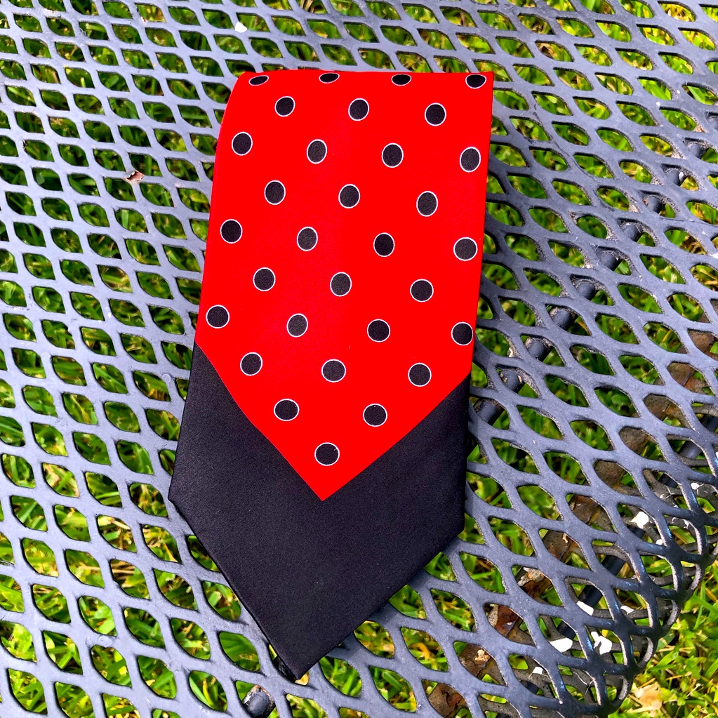 Steven Land 100% Silk Red Black Polka Dot 4â Tie